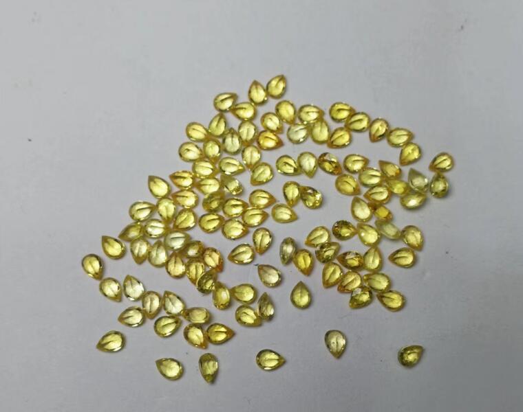 Melee Yellow Sapphire for Jewelry Making, Calibrated Gems for Sale from China